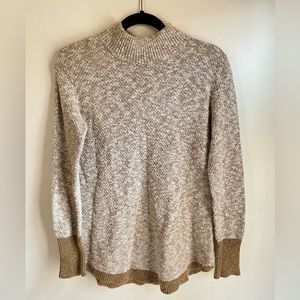 L.L. Bean Signature XS Cotton Linen Ragg Sweater Marled Taupe